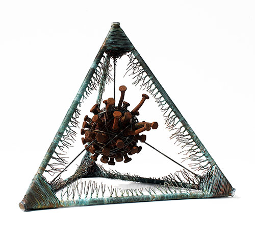 The sculptor Artem Medvedev. Contemporary sculpture. Сoronal ejections. 2016, 37 x 40 x 39 cm, copper, iron