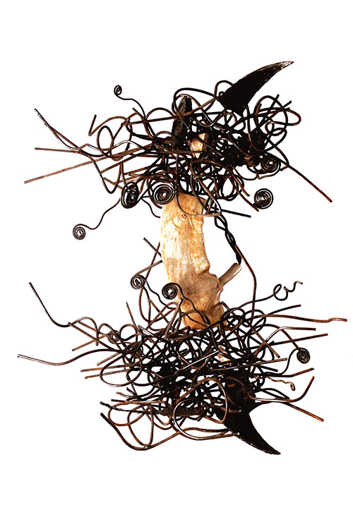 The sculptor Artem Medvedev. Modern sculpture. Wooden sculpture. Chaos. The theory of the creation of the Universe. 2012, 53 x 92 x 78 cm, wood welded metal