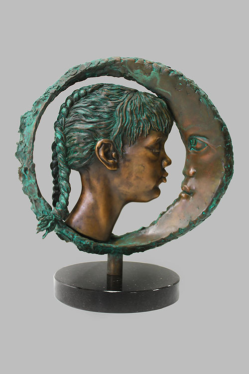 The sculptor Artem Medvedev. Contemporary sculpture. Defender. 2015, 35 x 33 x 19 cm, bronze, granite