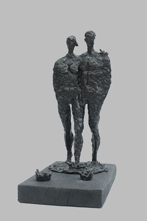 The sculptor Artem Medvedev. Contemporary sculpture. Drops of a dark rain. 2016. 33 x 18 x 27 cm, plastic, wood