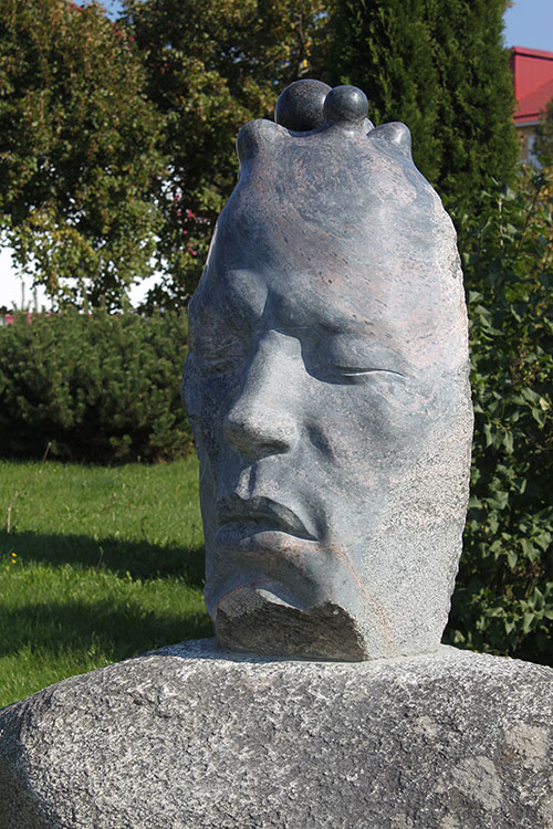 The sculptor Artem Medvedev. Contemporary sculpture. Touch. Myadel, Belarus. 2018, H 1750, polyurethane, welded metal, wood