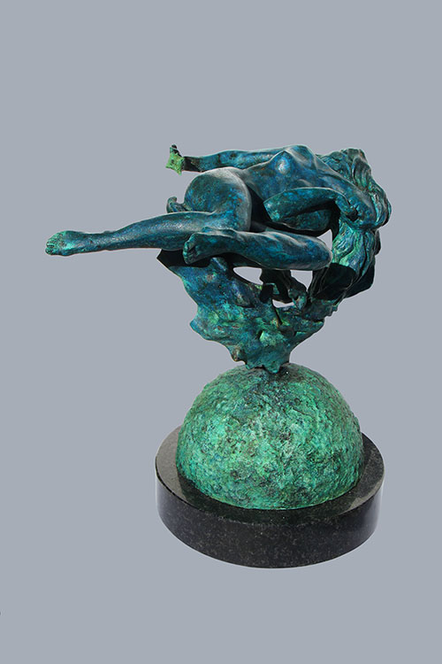 The sculptor Artem Medvedev. Contemporary sculpture. Andromeda constellation. 2019, 24 x 22 x 15, bronze, granite