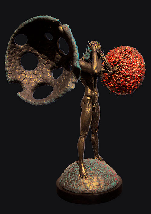 Скульптор Медведев Артем. Современная скульптура. Сумрак. 2022, 50 x 50 x 22, пластик, дерево