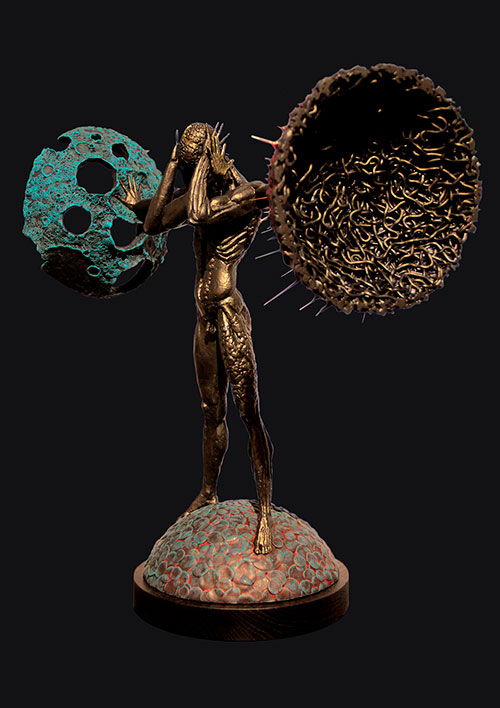 Скульптор Медведев Артем. Современная скульптура. Сумрак. 2022, 50 x 50 x 22, пластик, дерево